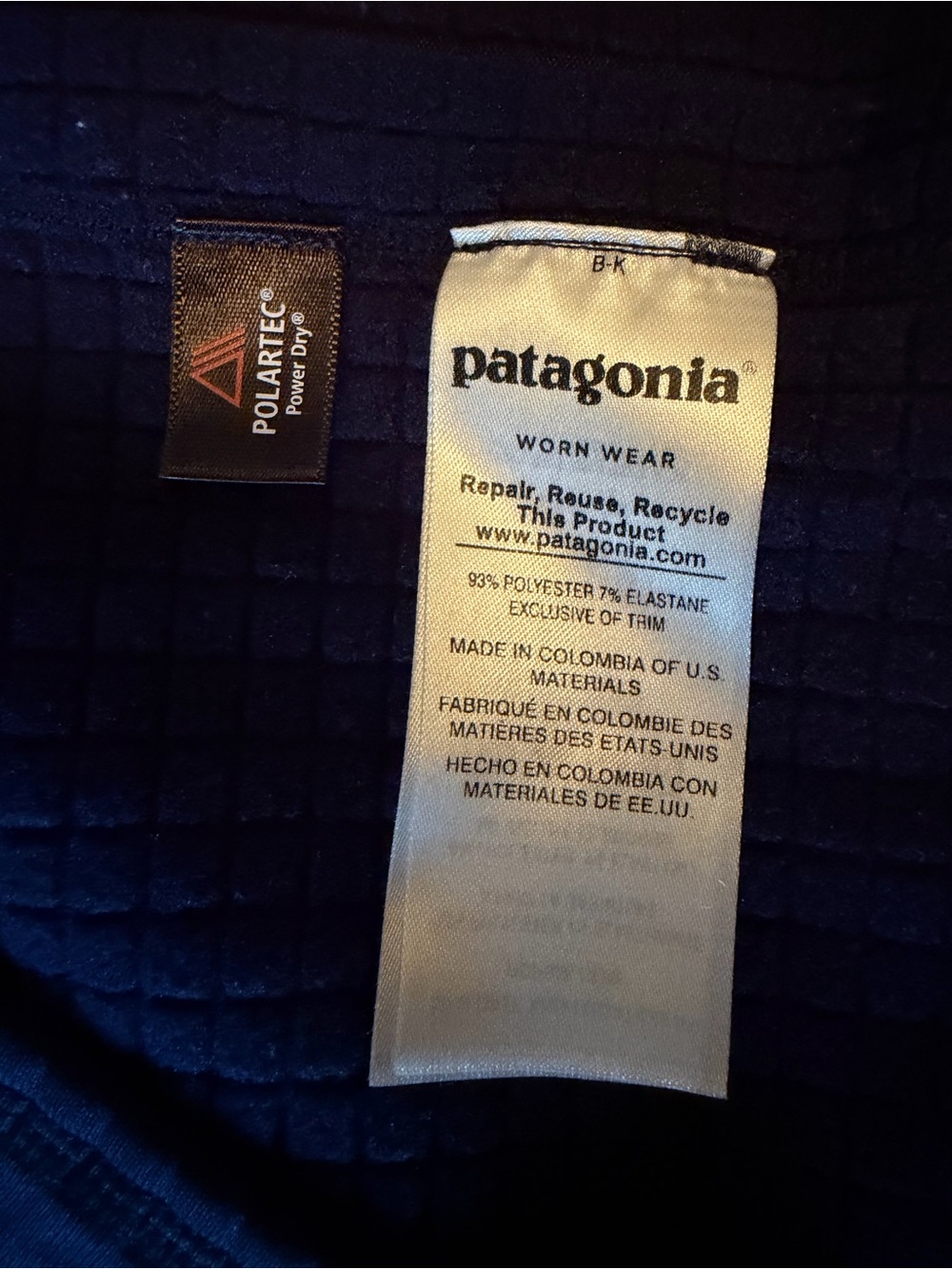 Patagonia Mens R1 Blue Fleece Pullover Half Zip Polartec Power Grid Sz Med - Picture 9 of 11